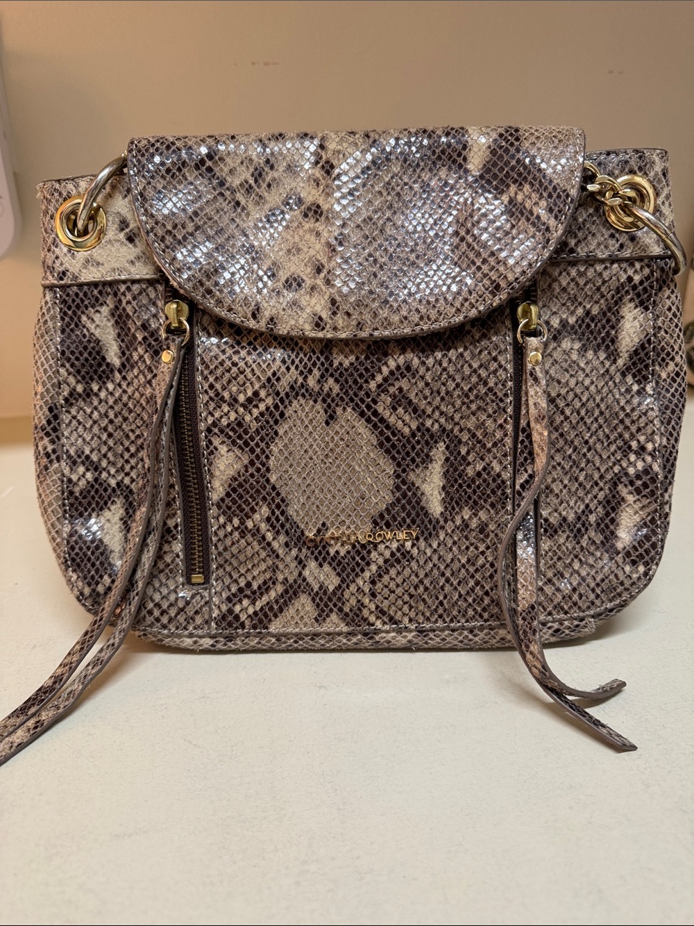 Cynthia Rowley Snake-skin shoulder bag